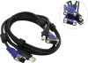 Кабель для KVM переключателей D-Link <DKVM-CU> (VGA15M&USB A-->VGA15M&USB B) <1.8m>
