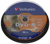Диск DVD+R  4.7Gb 16x, Verbatim, уп. 10 шт. на шпинделе LightScribe (Возможность нанесения изобра