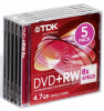 Диск DVD+RW  4.7Gb 8x TDK Jewel  (уп. 5 шт.) за шт.